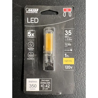 Feit Electric 35W LED Light Bulb T4 Mini Candelabra E21 Decorative Bright White - Image 1 of 4