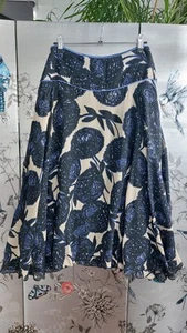 MONSOON Ladies chiffon midi skirt flouncy floral Lined size 18 XL PLUS size NEW - Picture 1 of 9