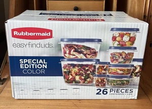 Rubbermaid Lebensmittel Aufbewahrung Behälter Set mit EASY FIND DECKELN - Neu! 26-teilig/blau/belüftet - Bild 1 von 6