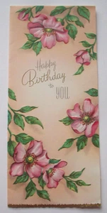 Flower blossoms embossed vintage Birthday Greeting Card *VV16 - Picture 1 of 3