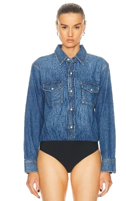 Nuevo con etiquetas $298 Ciudadanos de la Humanidad Strudel Azul 100% Algodón Denim Body M AGOTADO Foto 1 de 4