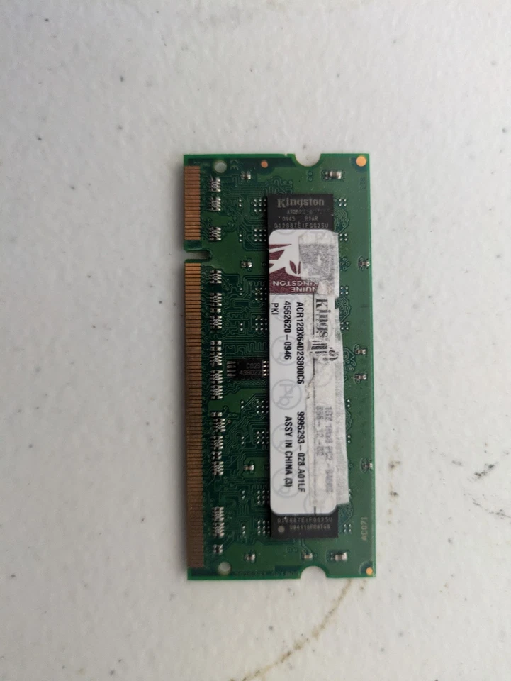 ACR128X64D2S800C6 OEM KINGSTON LAPTOP MEMORY 1GB 1RX8 PC2-6400S 666-12-B2 - Image 1 of 1
