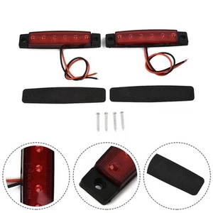 2pcs 6-LED Red Sealed Turn Brake Stop Mount Tail Light for Truck Trailer DC 12V - Picture 1 of 21