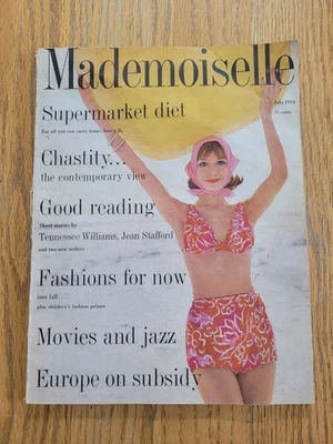 Mademoiselle Magazine July 1959 Tennessee Williams Hugh O'Brian Richard Boone Foto 1 de 4