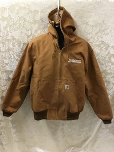 Carhartt hooded Jacket tan 0J0131-M Firm Duck thin mesh Lined NWOT work chore L - Picture 1 of 10