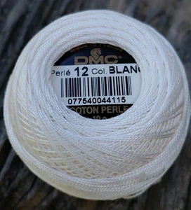 DMC Perle Cotton Thread Size 12 BLANC White 10G Ball - Picture 1 of 1