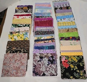 300 4" X 4" Vintage Cotton Fabric Squares Multiple Colors And Patterns Sewing - Picture 1 of 11