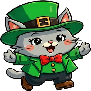 30 Custom Grey Tabby Leprechaun Personalized Address Labels - Picture 1 of 1