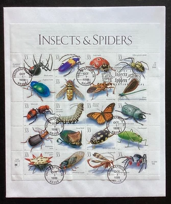 USA 1999 Insects sheetlet FDC  (LC29) - Image 1 of 2