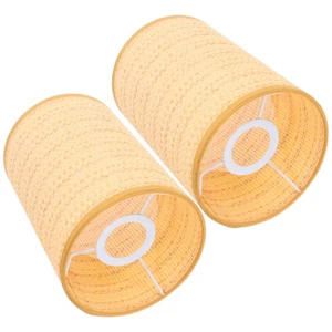 2 Pcs Woven Lamp Small Shade Shades for Table Lamps Floor Replacement - Picture 1 of 12