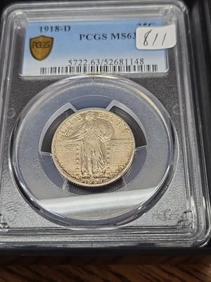 1918 D Ms 63 Quarter Pcgs - Image 1 of 2
