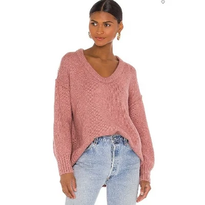 Suéter túnica Free People talla S Brookside rosa alpino de gran tamaño OB1153857 $128 Foto 1 de 4