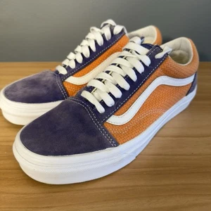 VANS P&C Old Skool Skater Blue Suede Orange Woven Sneakers Shoes Men's 7 W 8.5 - Picture 1 of 8