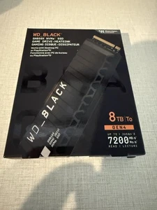 WD BLACK SN850X 8TB NVMe PCIe4.0 M.2 2280 Gaming SSD w/Heatsink WDS800T2XHE New - Photo 1/1