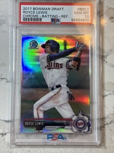 2017 1st Bowman Draft Chrome Refractor Royce Lewis #BDC-1 Twins Gem Mint PSA 10
