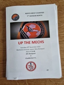 22/23 AFC Blackpool Vs Chadderton Programme - Picture 1 of 1