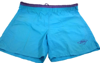 Hobie Men Swim Trunks MED 36 Vintage 90s Shorts Lined Aqua- FLAWS - Image 1 of 4