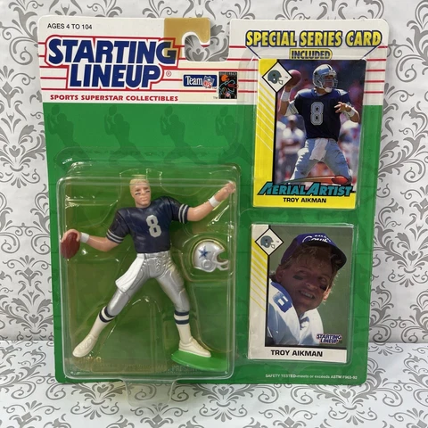 Starting Line Up NFL Dallas Cowboys Troy Aikman Figure w/2 Cards 1993 Edition Cover