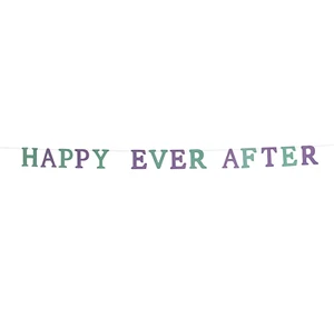 NEW Happy Ever After Garland Wedding Banner mint green & lavender 4 x 76 inches - Picture 1 of 2