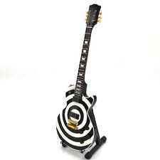 Miniature Guitar ZAKK WYLDE Black and White Bullseye GIFT FREE Stand Memorabilia