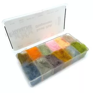 HARELINE SCUD DUB DISPENSER - Fly Tying doppiaggio gamberetti scud - 12 colori NUOVO! - Foto 1 di 3