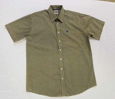 Camisa Cinch Manga Corta Abotonada Flores Geométricas Amarilla Talla M Foto 1 de 4