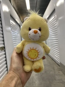 Vtg 2002 Care Bears Pink Cheer Bear 8” Plush Stuffed Animal Rainbow Toy Yellow - Picture 1 of 3