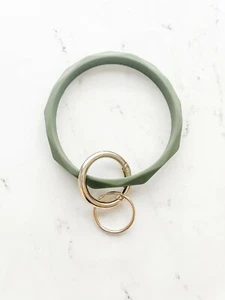 Silicone Bangle Keyring Bracelet NEW Green - Picture 1 of 3