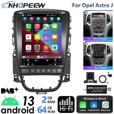 DAB+ Android 13 Autoradio Carplay GPS Navi FM RDS HiFiFür Opel Astra J +Kamera  - Bild 1 von 4