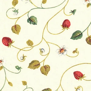 Canvas Heavy Cotton Upholstery Craft Fabric Oriental Fruit Strawberry Red 44'W - Picture 1 of 10
