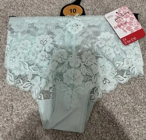 MARKS & SPENCER pick & mix brazilian Pale Green Lace Knickers Size 10 - Picture 1 of 1