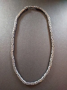 76 Gram 20" 5mm Sterling Silver 925 Heavy Patina'd Byzantine Bali Chain Gothic - Picture 1 of 6