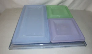 Tupperware Get Togethers 7-teiliges Buffet-Set blau/grün Tablett Servierbehälter - Bild 1 von 4