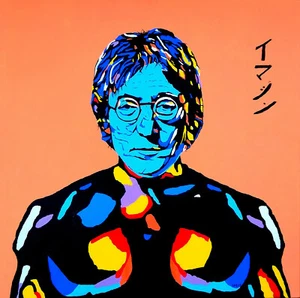 John Lennon Painting Beatles Framed Liverpool Modern Art Imagine Yoko Ono Peace - Picture 1 of 6