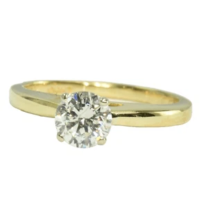 GIA Certified .77 Ct. Natural Diamond Vintage 4 prong Solitaire 18k Gold Ring - Picture 1 of 16