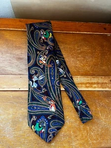 Cranberry w Blue & Green Paisley & Looney Tunes Characters Polyester Men’s Neck - Picture 1 of 7