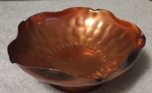 Revere Ware Copper Brass Hammered Bowl Vtg Made In the USA 7" Dia x 2.5" T - Picture 1 of 7