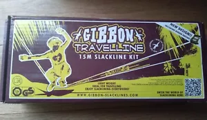 Gibbon Slackline 15m TRAVELLINE Set Slack Line Tight Rope LEICHT SCHNELL P&P - Bild 1 von 3