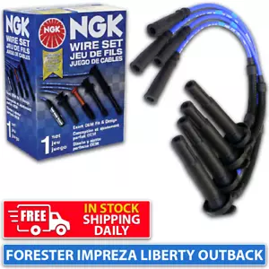 NGK Spark Plug Lead Cable Set for Subaru Forester Impreza Liberty Outback - Picture 1 of 2