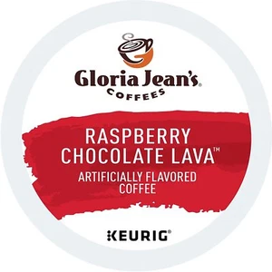 Gloria Jean's Raspberry Chocolate Lava Coffee 24 to 144 Kcup Pods Pick Any Size - Picture 1 of 2