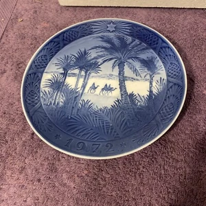 Royal Copenhagen Blue Christmas Plate 1972 - Osterland In the Desert - 7-1/4" - Picture 1 of 4