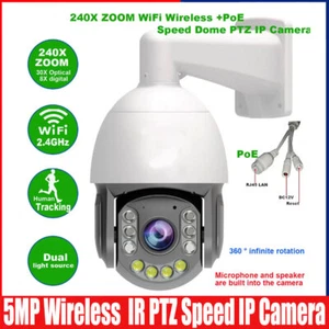 5MP Wireless 240X Zoom Humanoid Auto Track IR PTZ Speed POE IP-Kamera MIC IP66 - Picture 1 of 5