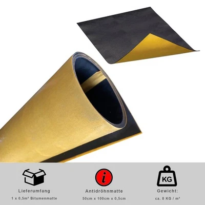 Schwerschichtmatte Bitumenmatte Antidröhnmatte Dämmmatte 100 x 50cm |  5mm stark - Bild 1 von 4