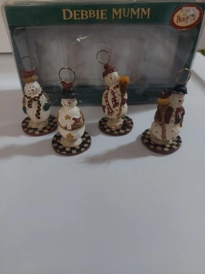 Portatarjetas de lugar Debbie Mumm 4 muñecos de nieve Foto 1 de 4