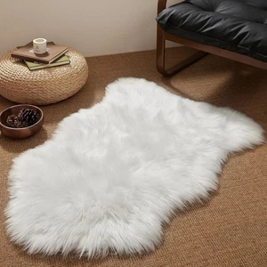 Soft Rugs Carpet Non Slip Fluffy Shaggy Sheepskin Rug Bedroom Mats Faux Fur Mat - Bild 1 von 15