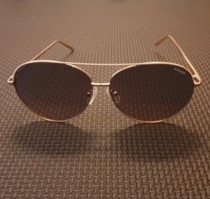 Guess Aviator Pilot Sunglasses GF0391 28U Gold Tone Metal Smoke Gradient Lens - Picture 1 of 7