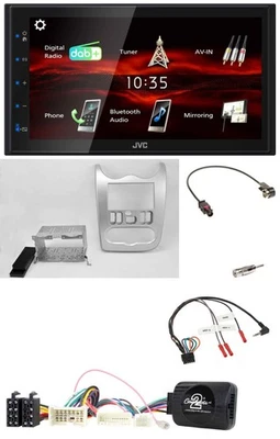 JVC USB Bluetooth Lenkrad DAB 2DIN Autoradio für Dacia ab 2012 hellsilber - Bild 1 von 4
