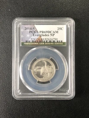 2014S United States Quarter Dollar 25C Everglades NP PCGS PR69 DCAM Silver Coin - Image 1 of 2