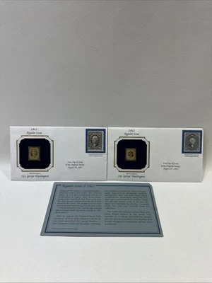 1861 Regular Issue George Washington 22k Gold Replica Stamps Reproduction - Image 1 of 4