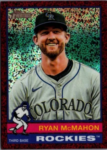 2025 Topps Heritage Chrome Burgundy Sparkle Refractors #457 Ryan McMahon Rockies - Picture 1 of 2